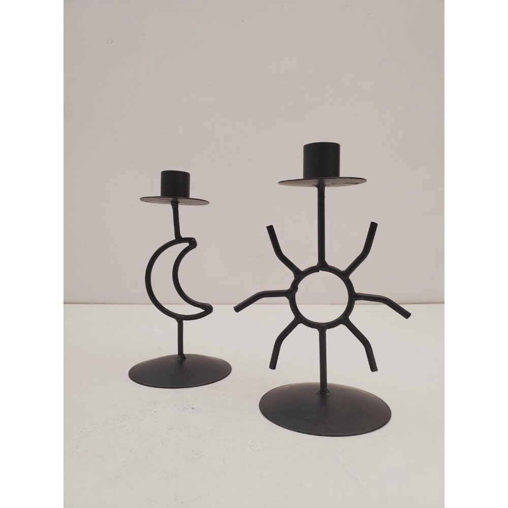 Celestial candlestick Metal star and moon candle holder Vintage altar decor Gift - Picture 4 of 10